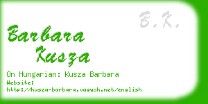 barbara kusza business card